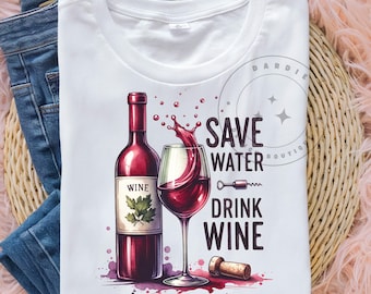 Vino PNG Salva Acqua Png Bevi Vino Png Amante del Vino Png Maglietta da Bere Vino Design Sublimazione Vino Clipart Download Digitale