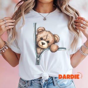 Teddy Bear PNG Zipper Teddy Bear Png Stuffed Bear Tshirt Sweatshirt Design POD, dtf, Sublimation design, Digital Download Clipart