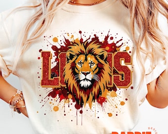 Lions PNG Lion Png Knight Png Bling Glitter Lion School Spirit Png Sublimation Design Trending Clipart Digital Download
