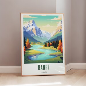 Banff Canada Poster Mid Century Wall Art North America Travel Print Eclectic Decor Modern Art Aesthetic Wall Decor Digital Art Gift