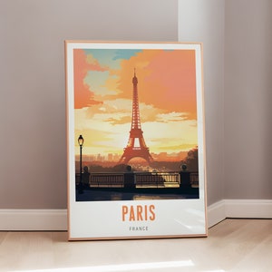France Travel Poster Paris Mid Century Modern Wall Decor European Aesthetic French Art Gift Digital Print Eclectic Wall Art