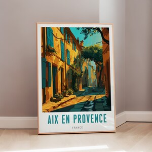 French Art Aix En Provence Travel Poster Mid Century Modern Wall Art ...