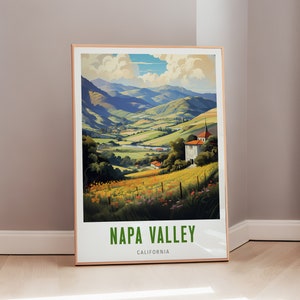 Napa Valley Travel Poster California Print Mid Century Modern Wall Art Eclectic Decor Art Wine Country Aesthetic Gift Digital Download