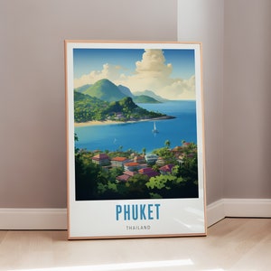 Thailand Phuket Poster Mid Century Art Eclectic Decor Modern Wall Art Thai Aesthetic Asia Travel Gift Digital Download