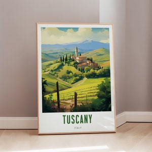 Italian Art Tuscany Travel Poster Mid Century Modern Wall Art Italy Print Eclectic Decor Europe Aesthetic Gift Digital Download