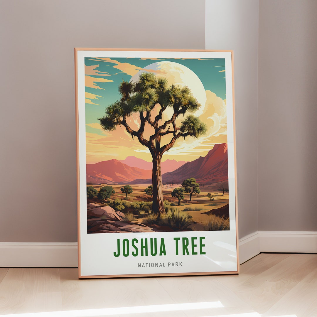 Joshua Tree National Park Travel Poster California Print Mid Century ...
