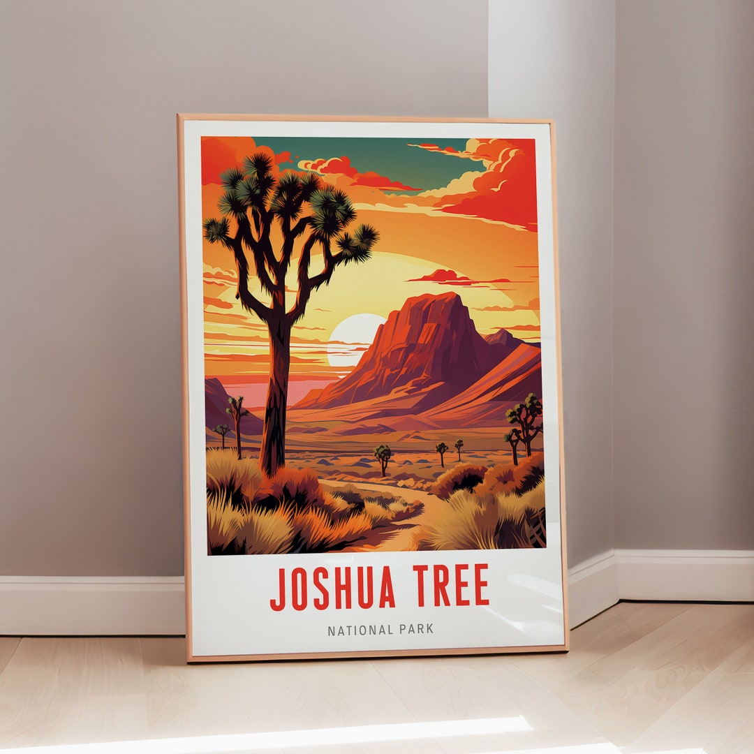 American Art Joshua Tree National Park Travel Poster Mid Century Modern ...