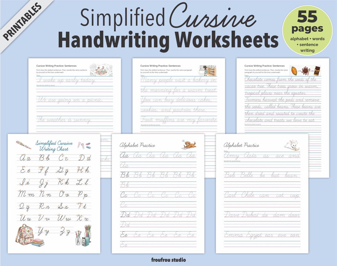 Cursive Writing Worksheets – 55 Printable Practice Pages - Cursive ...