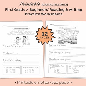 First Grade Reading & Writing Worksheets: Sight Words (Digital Download)