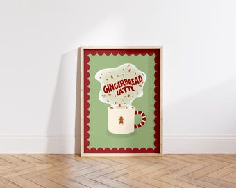 Lebkuchen Latte Print | Urlaub Küche Wall Art
