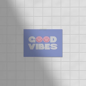Impresión de buenas vibraciones / Impresión de cocina / Impresión de citas divertidas / Decoración de la pared de la cocina / Púrpura