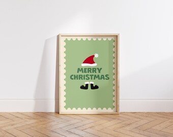 Frohe Weihnachten Poster | Nikolausmütze, Elfenschuhe Art