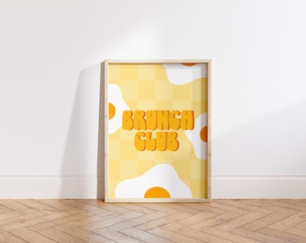 Brunch Club Poster | Retro-Küchen-Wand-Dekor