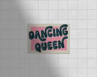 Dancing Queen Songtext Druck | ABBA Musik Poster