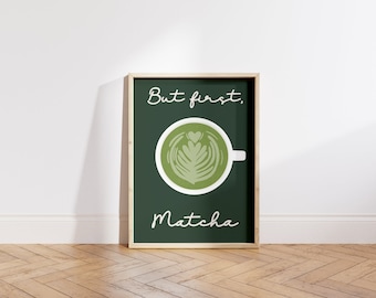 Matcha Latte Küche Poster | Moderne Wandkunst