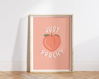 Just Peachy Druck | Küche Dekor | Wandkunst | Obst Druck | Humor | Minimalistisch