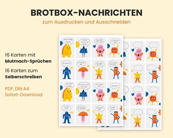 Printable lunchbox notes for children | 2 editions: Little Monster and Ulmer Sparrow | Lunchbox Notes for back to school/kindergarten (PDF)