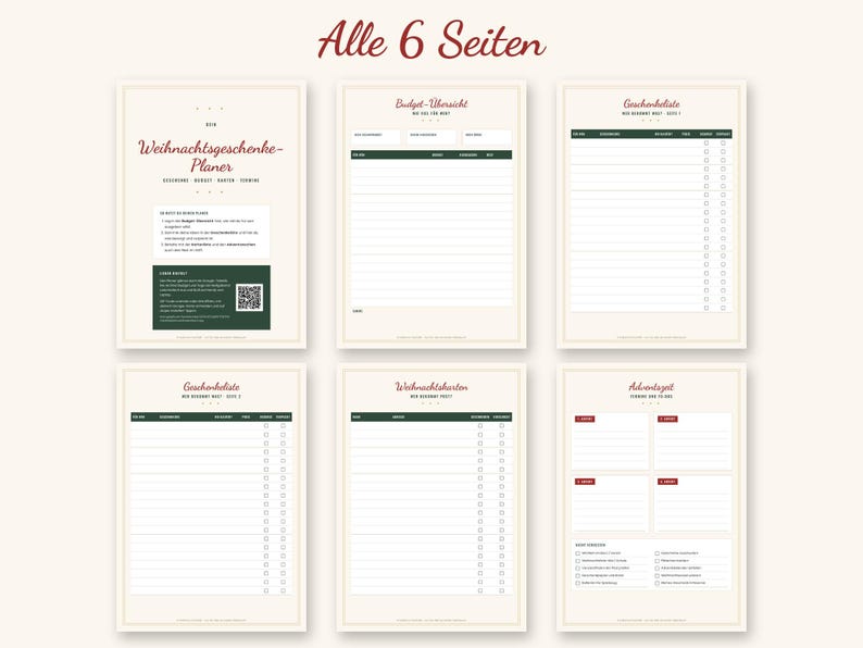 Planejador de Presentes de Natal no Google Sheets | Lista de Presentes com Orçamento e Contagem Regressiva | PDF para Imprimir | Organizador de Natal imagem 3