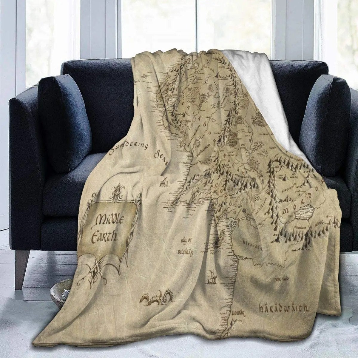 The Lord of the Rings Blanket, Middle-earth Sofa Cover, Napping