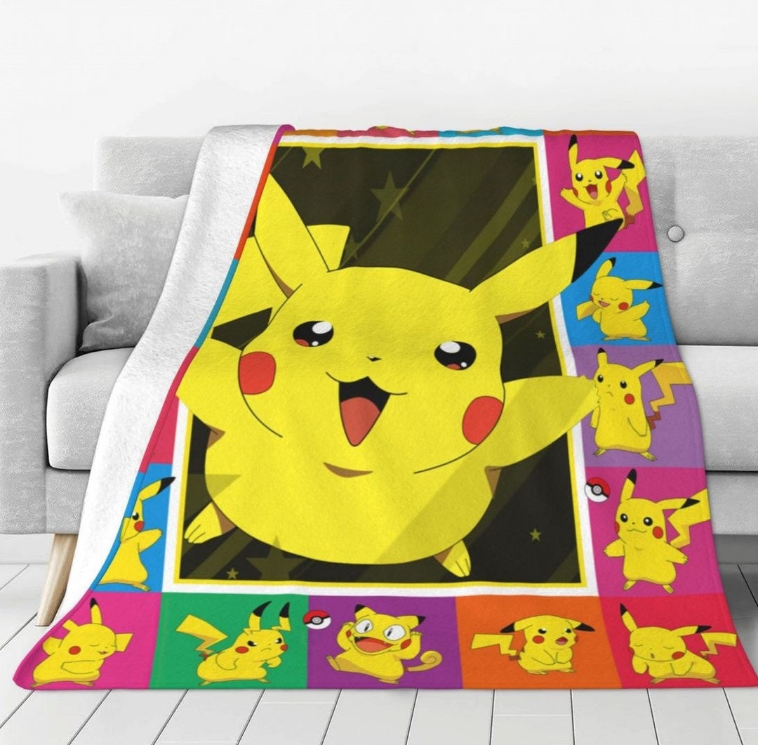 Pokémon Blanket Pikachu Sofa Cover Anime Blanket Napping Etsy Australia