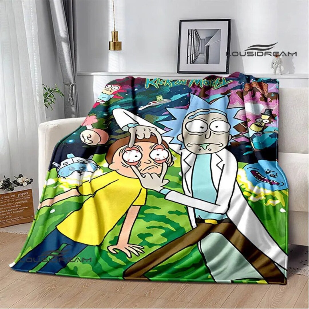 Rick and Morty Blanket Rick and Morty Sofa Cover Anime Etsy