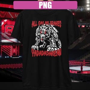 Hombre lobo samoano png lucha libre jacob dtf todo gas sin frenos yadadadamean para camisa negra
