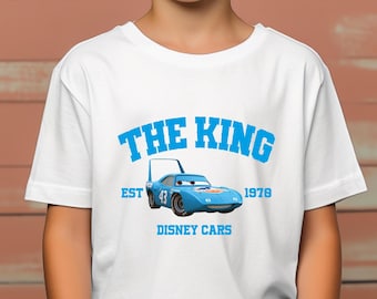 Disney Cars the King Shirt, US Cotton Crewneck, Disneyland Family Trip, Birthday Gift Tee for Fans, Racing Cars, Movie Theme