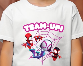 Disney Spidey and His Amazing Friends T-shirt, US Cotton, Disney Family Trip Shirt, Birthday Gift Tee for Avengers Fans, Ghost Spider, Spin.