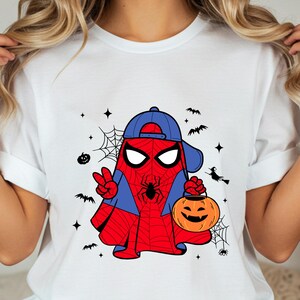 Disney Spidey Halloween US Cotton Crewneck T-shirt, Disney Family Trip T-shirt