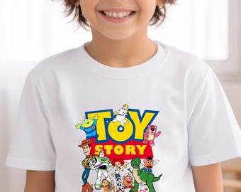 Toy Story Characters T-Shirt: US Cotton Crewneck Shirt, Unisex, Woody, Buzz, Jessie, Rex