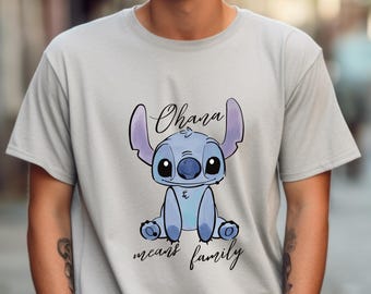 Disney Lilo & Stitch T-Shirt, Ohana Means Family, Unisex Cotton Tee, Birthday Gift