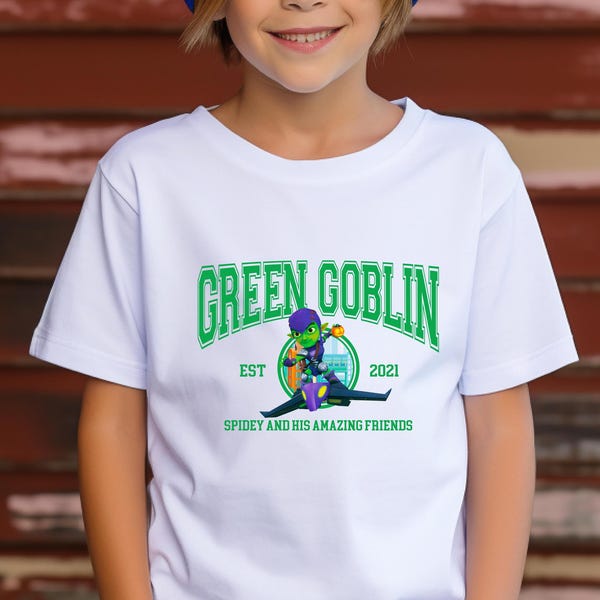 Green Goblin T-Shirt, Spidey and His Friends, US Cotton Tee, Birthday Fan Gift
