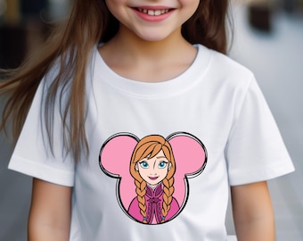 Disney Frozen Anna T-Shirt, Disneyland, US Cotton, Family Trip, Princess Birthday Gift Tee for Fans.