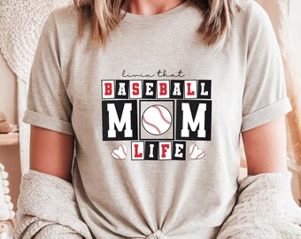 Baseball Mom T-Shirt: US Cotton Crewneck Shirt, Gift for Mama Shirt, Mother's Day Tee