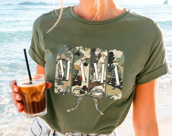 Camo Mama Shirt, Neutral Bow Mama Tee, Mother’s Day Gift