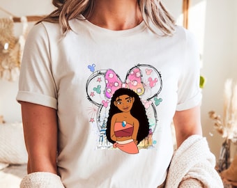 Disney Princess Moana Shirt, US Cotton Crewneck, Disneyland Family Trip, Birthday Gift for Fans