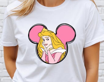 Camiseta de la princesa Aurora de Disney, algodón de EE. UU., camiseta de viaje a Disneyland, camiseta de regalo de cumpleaños para fanáticos.