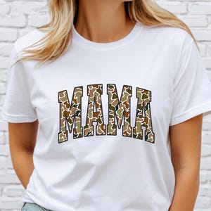 Trendy Camo Mama Shirt, US Cotton, Minimal Mother T-Shirt, Gift for Mom