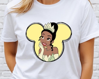 Disney Tiana T-Shirt, Disneyland Princess, US Cotton, Family Trip, Birthday Gift Tee for Fans.