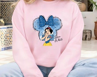 Snow White Watercolor T-Shirt, Disneyland Family Trip Tee, US Cotton Apparel, Birthday Gift Tee