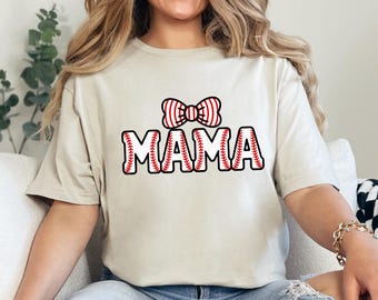 Baseball Mom T-Shirt: US Cotton Crewneck, Mama Gift Tee, Sports Mom Series, Birthday Present.