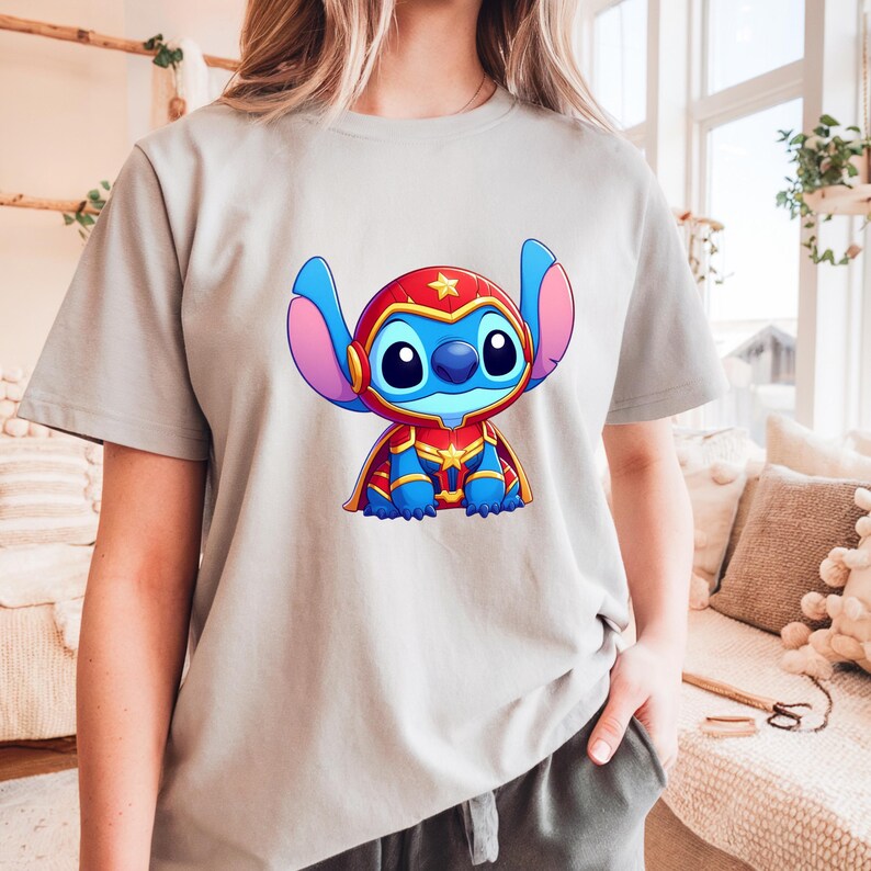 Disney Avengers Stitch T-Shirt, US Cotton Unisex Tee, Birthday Gift for Fans image 4