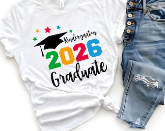 Kindergarten Graduation 2026 Family Shirts, Proud Graduate Mom Dad Grandma Grandpa Brother Sister Tee