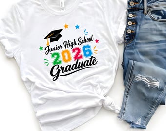 Proud Junior High School 2026 Graduate Family Shirts, Mom Dad Brother Sister Tee