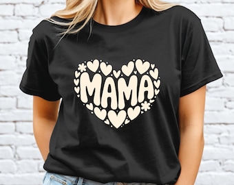Mama Hearts Shirt, Minimalist Mom Tee, Mother’s Day Gift