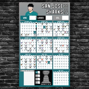 Sharks 2023-2024 Schedule dry Erase Calendar - Etsy