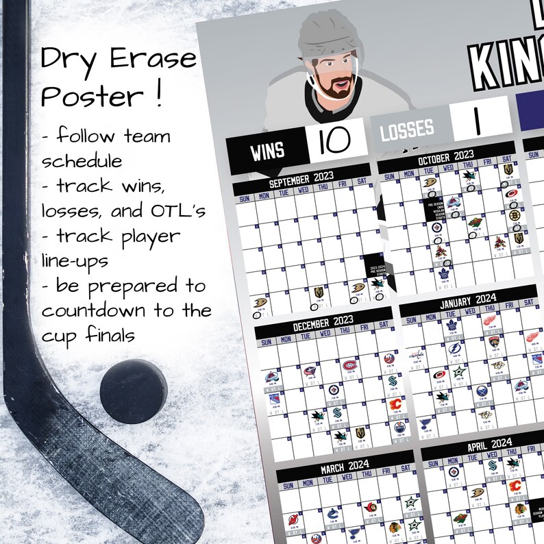 Kings 20232024 Schedule dry Erase Calendar Etsy