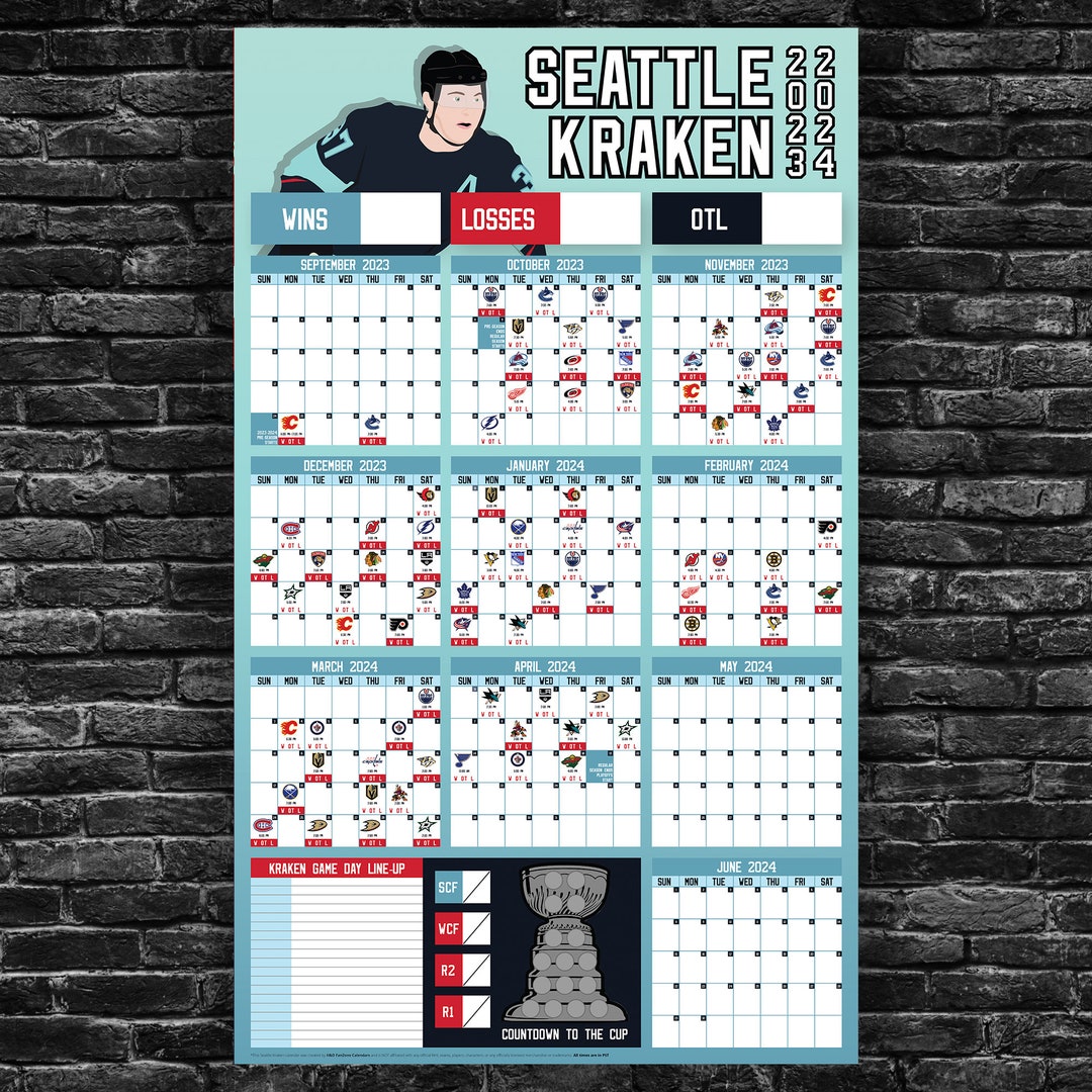 Kraken 20232024 Schedule dry Erase Calendar Etsy