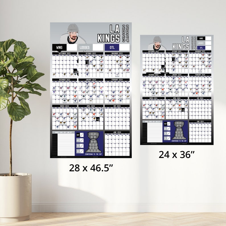 Kings 20232024 Schedule dry Erase Calendar Etsy