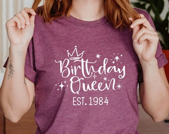 Chemise 40e anniversaire, chemise anniversaire Queen Est 1984, chemise anniversaire reine, chemise anniversaire reine personnalisée, chemise anniversaire pour femme, cadeau 40e